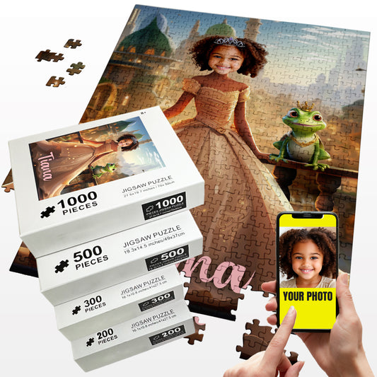 Kids Puzzle Princess Tiana, Girls Custom Photo Puzzle - Custamazegifts.com 