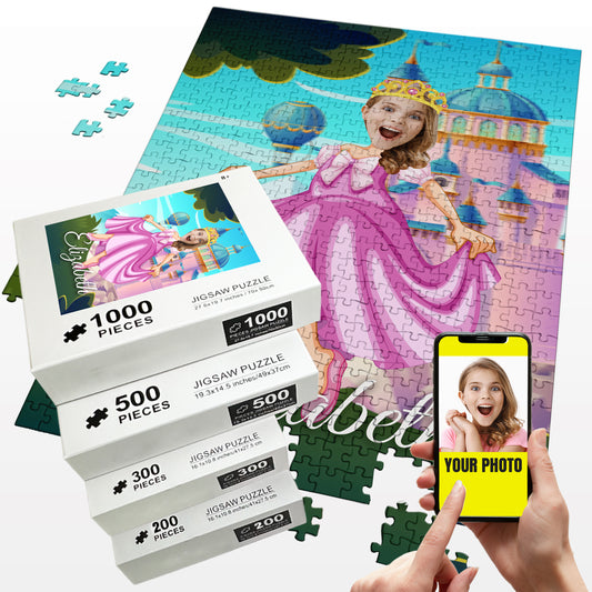 Personalized Puzzle for Gift, Custom Photo Puzzle Game for Princess Party - Custamazegifts.com 