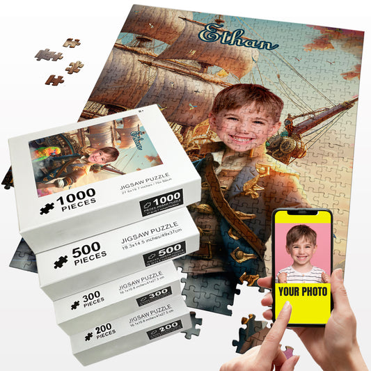 Pirate's Life Custom Photo Puzzles, Caribbean Pirates Fan Gift for Him - Custamazegifts.com 