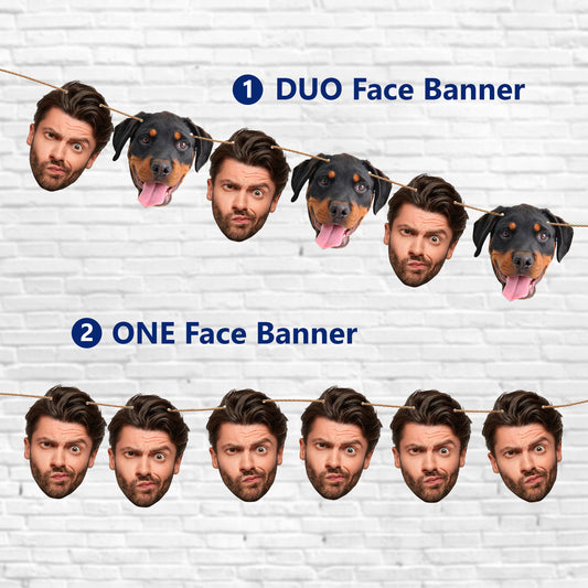 Custom Face Banner Head, Bachelorette Groom Face Garland