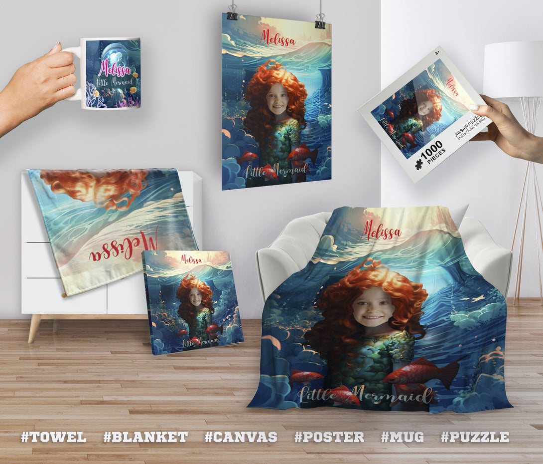 Little Mermaid Puzzle Gift for Girls - Custamazegifts.com 