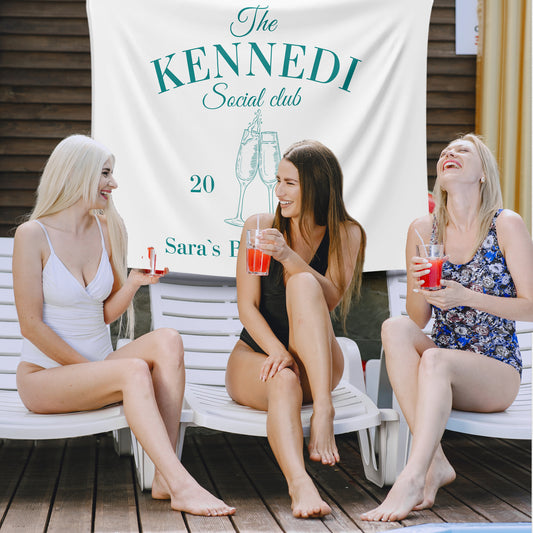 Personalized Party Banner, Custom Location Bachelorette Tapestry - Custamazegifts.com 