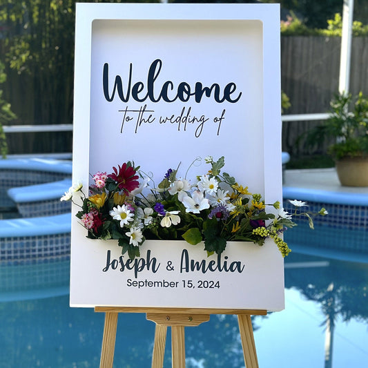 Custom Wedding Welcome Sign Flower Box - Custamazegifts.com 