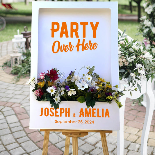 Party Over Here Wedding Personalized Flower Box - Custamazegifts.com 