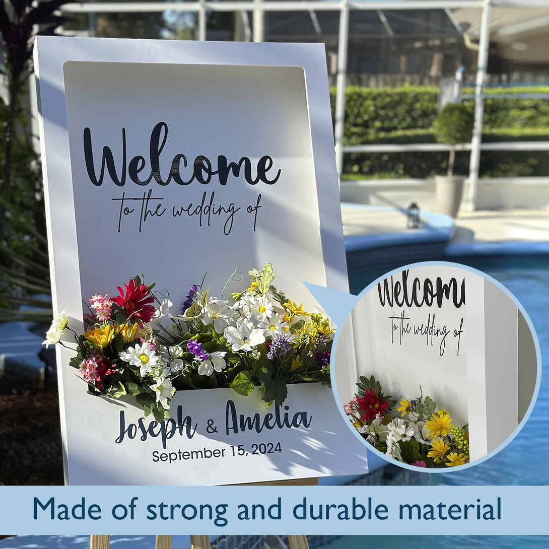 Custom Wedding Welcome Sign Flower Box - Custamazegifts.com 