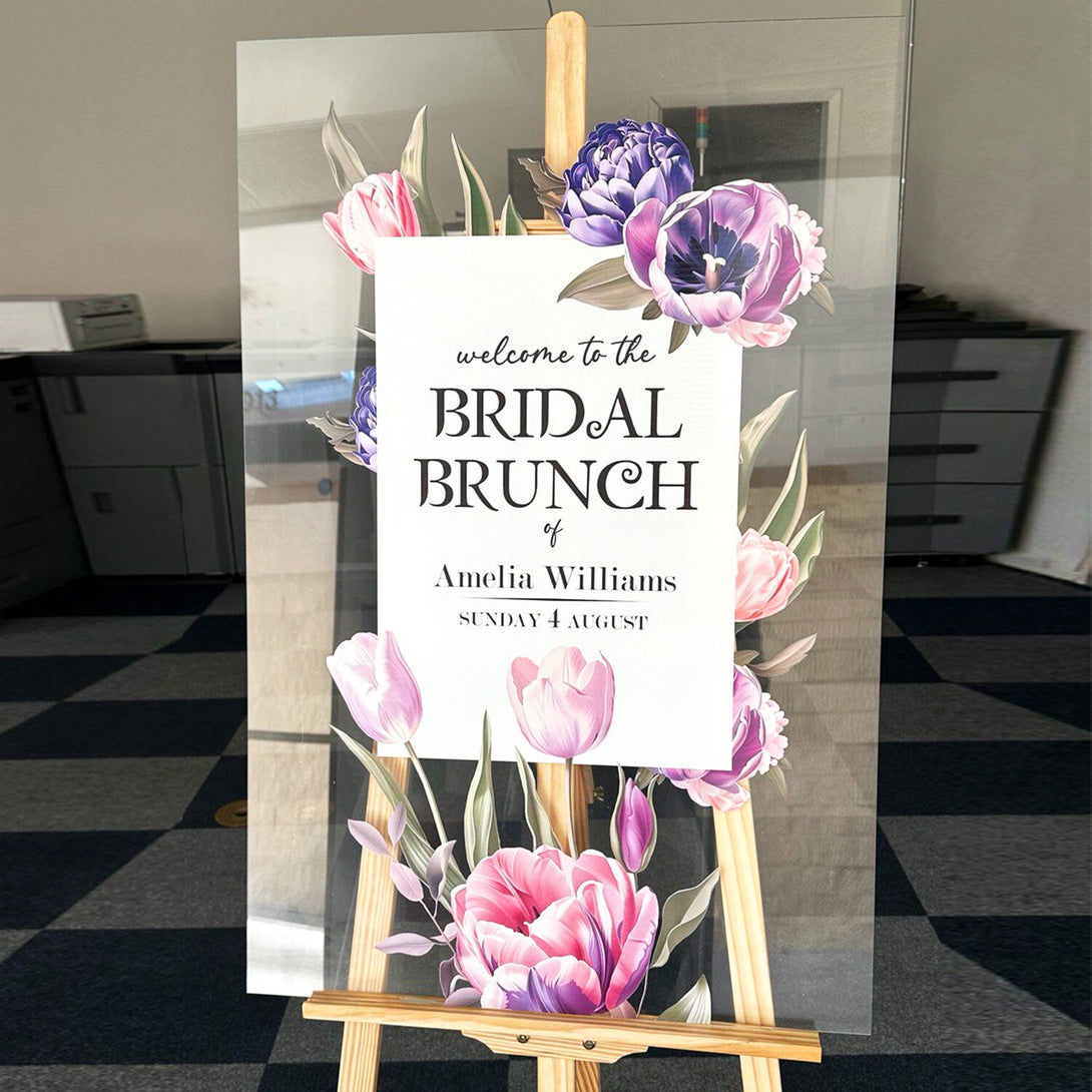 Floral Bridal Shower Welcome Sign, Bridal Brunch Decoration - Custamazegifts.com 