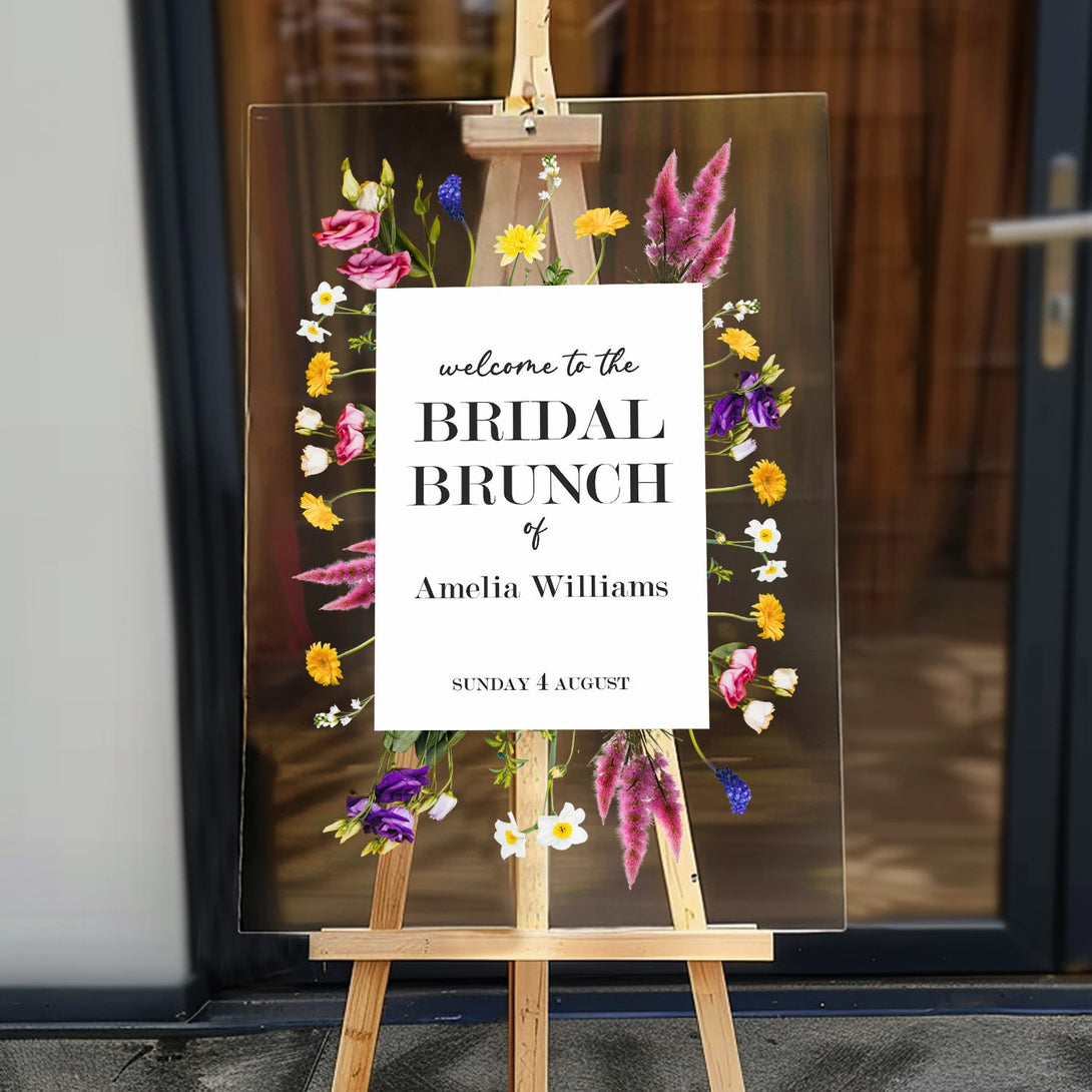 Floral Bridal Shower Welcome Sign, Bridal Brunch Decoration - Custamazegifts.com 