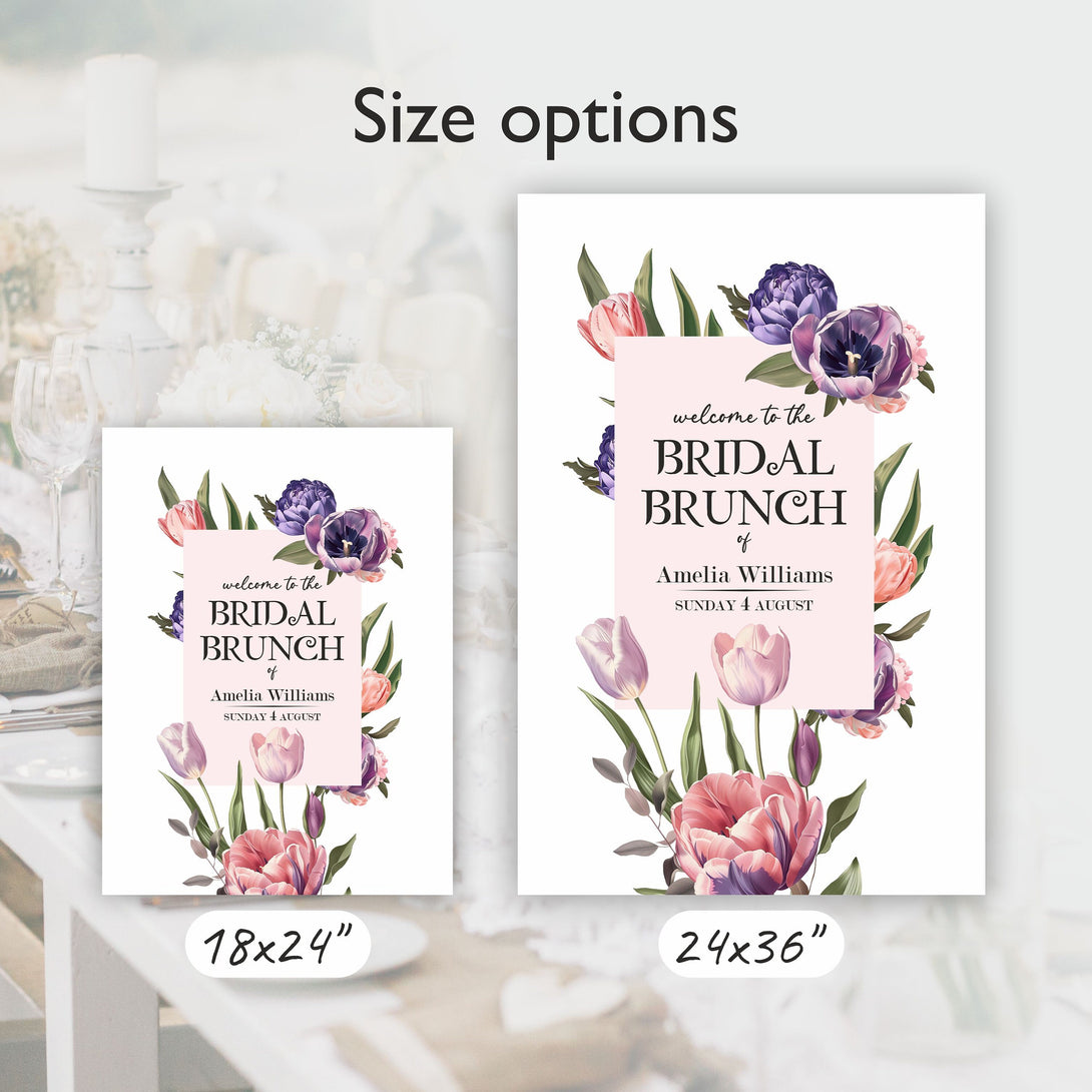 Floral Bridal Shower Welcome Sign, Bridal Brunch Decoration - Custamazegifts.com 