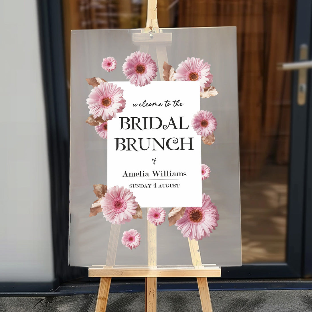 Floral Bridal Shower Welcome Sign, Bridal Brunch Decoration - Custamazegifts.com 