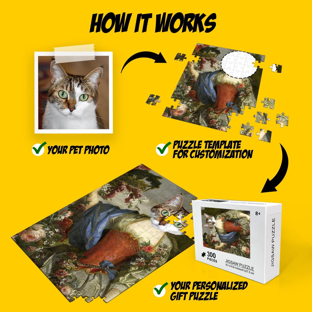 Customized Pet Art Photo Puzzle, Cat Portrait PC11 - Custamazegifts.com 