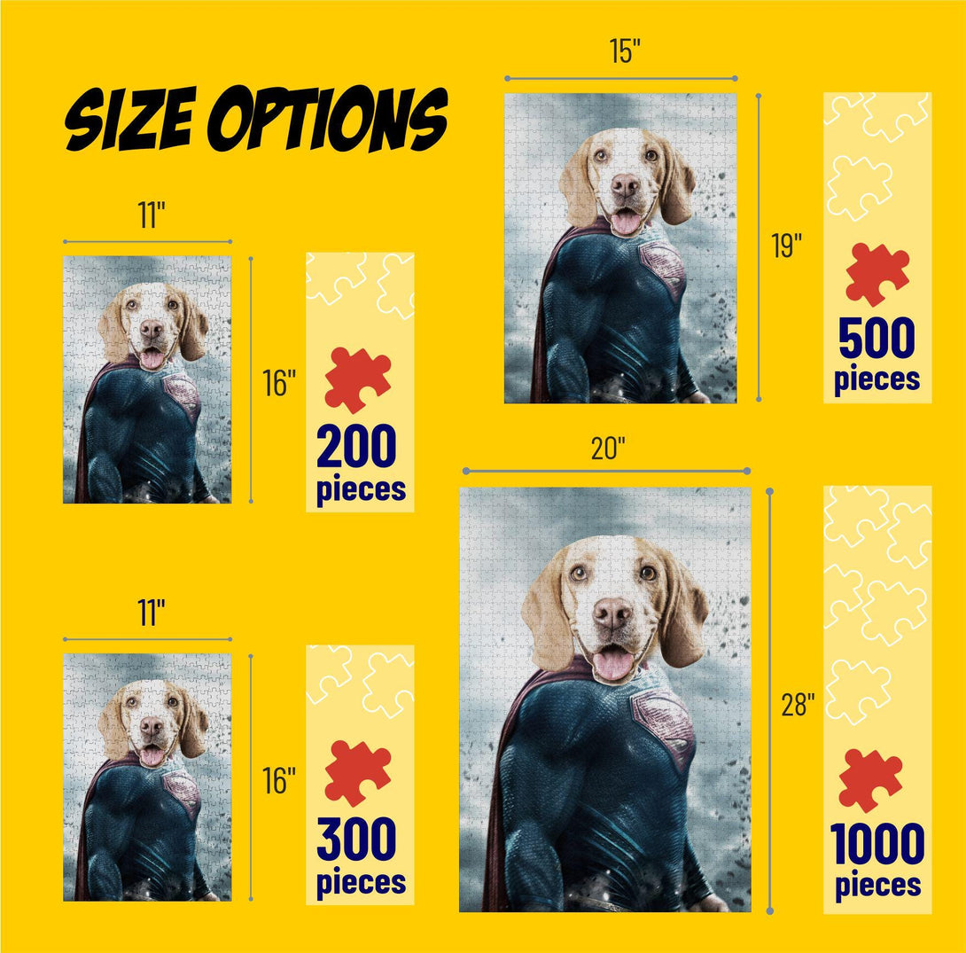 Custom Dog Puzzle, Hero Pet Personalized Gifts with Pet Photo PC02 - Custamazegifts.com 