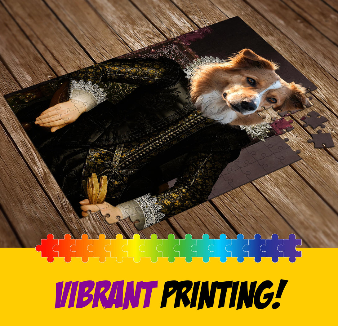 Custom King Pet Portrait from Photo, Dog Personalized Puzzle PC10 - Custamazegifts.com 