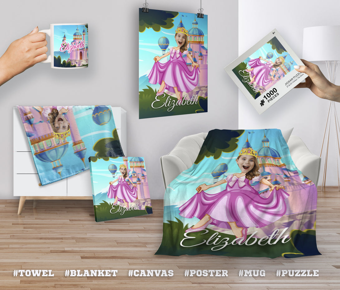 Customized Princess Photo Gift Mug, Personalized Girl Mug - Custamazegifts.com 