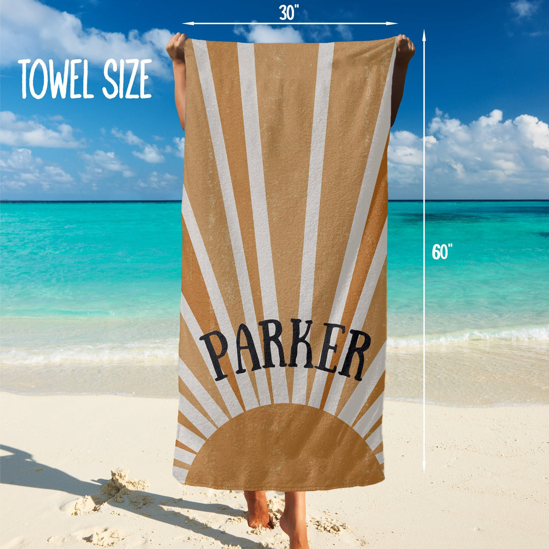 Sun Print Personalized Beach Towel, Customized Gifts for Kids Adults T53 - Custamazegifts.com 