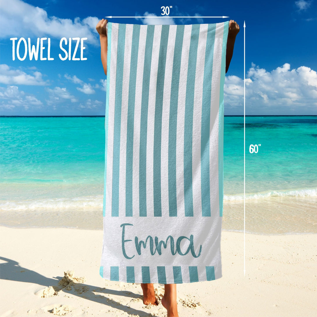 Custom Beach Towel, Personalized Beach Towel with Your Name - Custamazegifts.com 