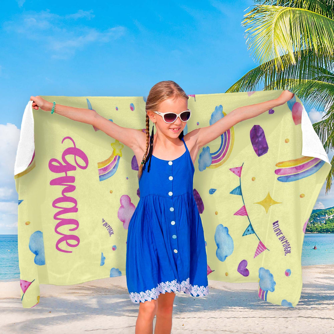 Custom Beach Towels, Kids Beach Towel for Cute Baby Towel Animal Print - Custamazegifts.com 