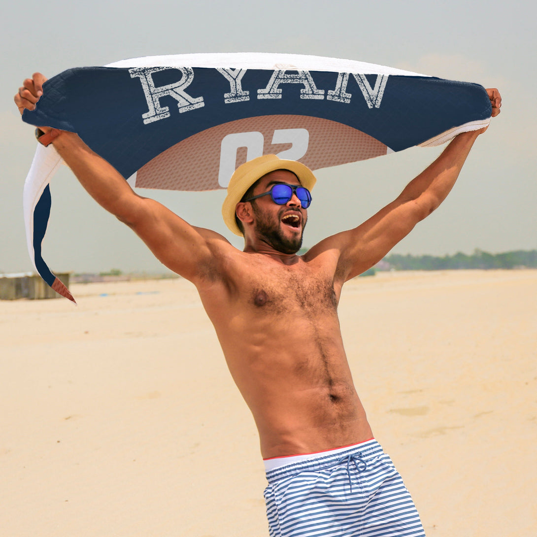 Rugby Towels, Custom Beach Towel with Your Name - Custamazegifts.com 