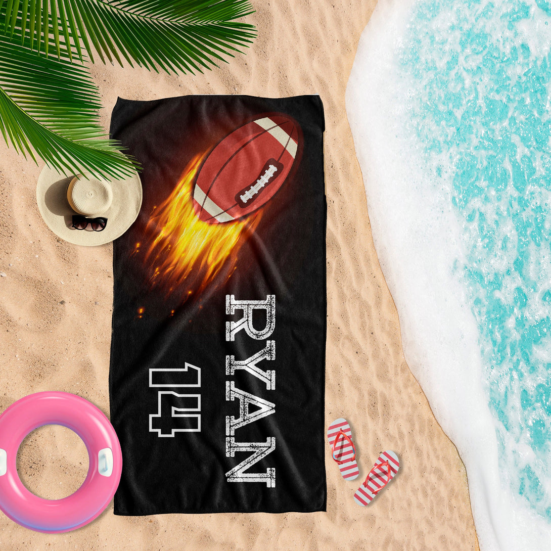 Rugby Towels, Custom Beach Towel with Your Name - Custamazegifts.com 
