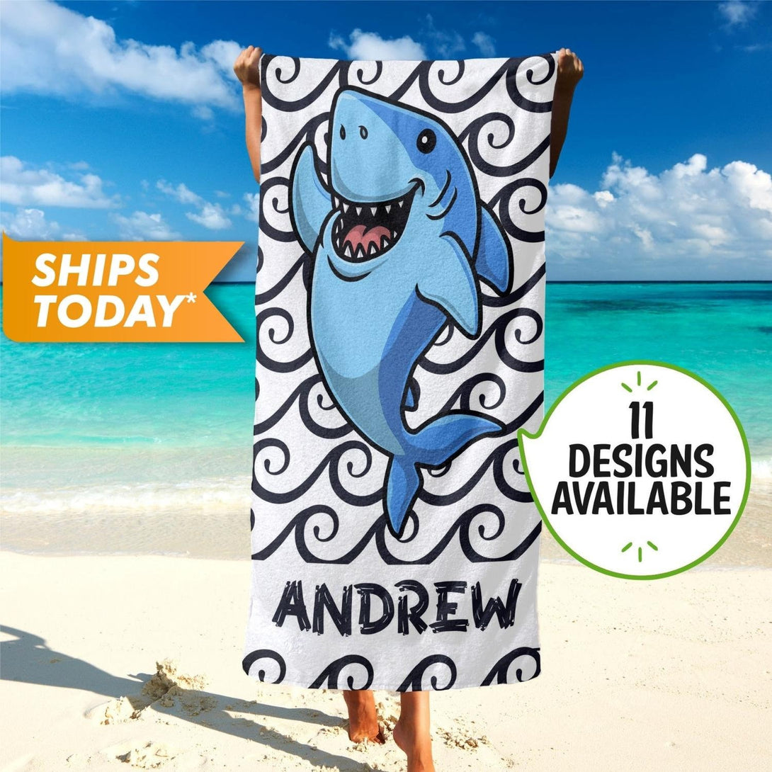 Custom Beach Towels, Personalized Kids Beach Towel with Your Name - Custamazegifts.com 