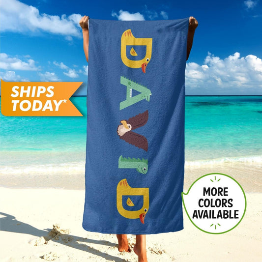 Animal Alphabet Baby Beach Towel, Custom Gift for Toddlers Kids T35 - Custamazegifts.com 