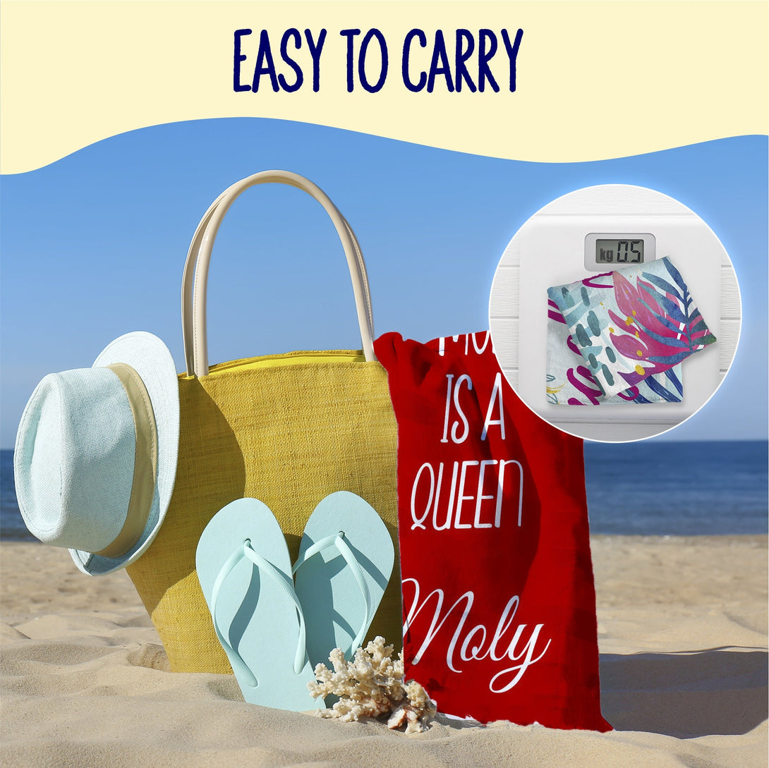 Every Mom Is a Queen Custom Beach Towel, Personalized Mother's Day Gifts T57 - Custamazegifts.com 