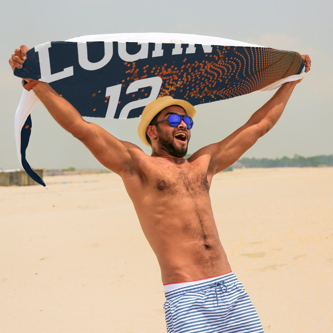 Personalized Beach Towel with Your Name, Basketball Monogrammed Towels - Custamazegifts.com 