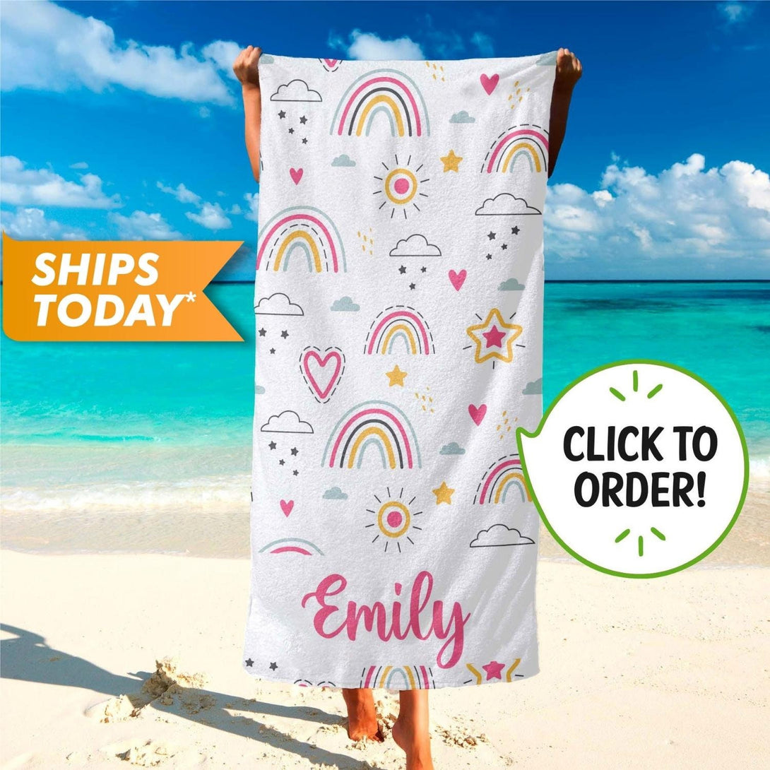 Custom Beach Towels, Kids Beach Towel for Cute Baby Towel Animal Print - Custamazegifts.com 