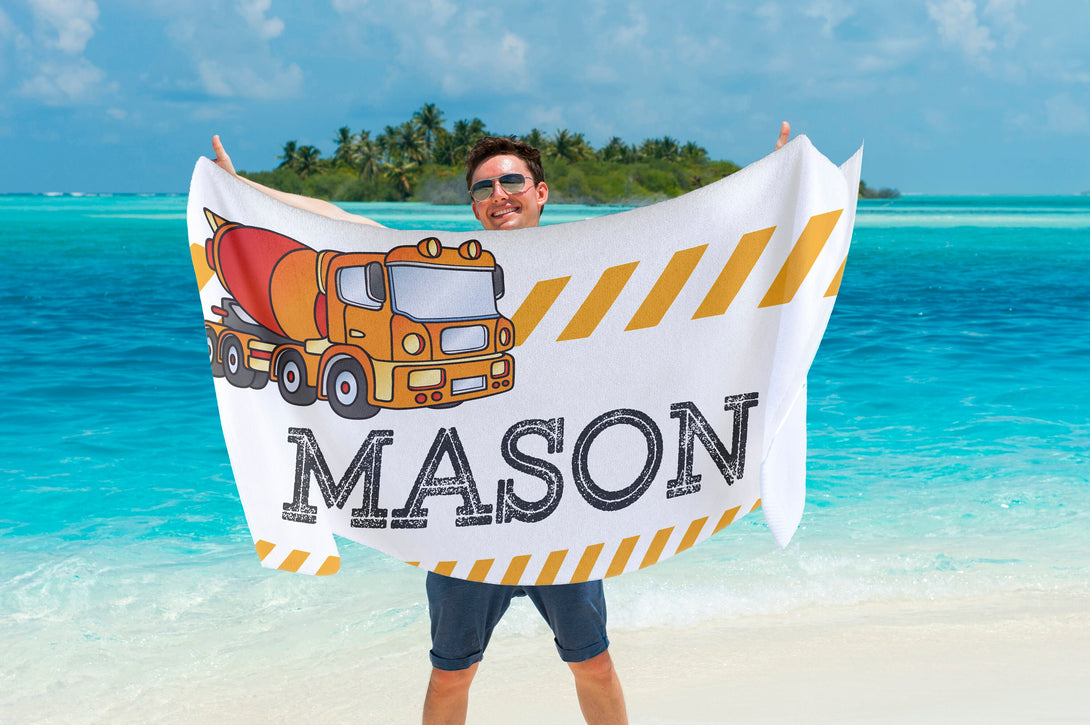 Custom Beach Towels, Personalized Beach Towel with Your Name, Custom Gift for Him - Custamazegifts.com 