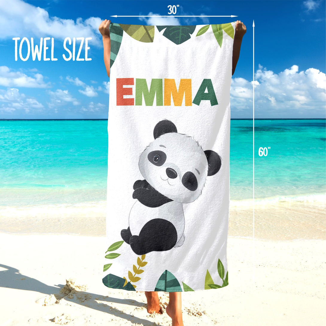 Kids Custom Beach Towel with Animal Print, Cute Baby Towel for Boys Girls T38 - Custamazegifts.com 