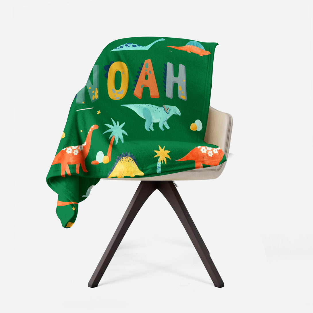 Dinosaur Print Customized Blanket for Boys - Custamazegifts.com 