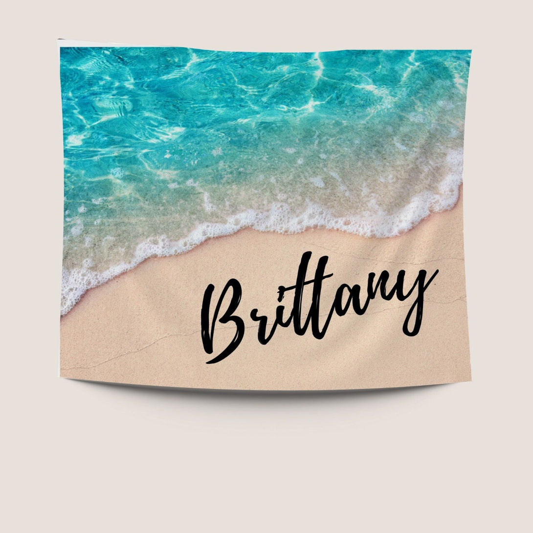 Ocean Print Customized Blanket with Your Name - Custamazegifts.com 