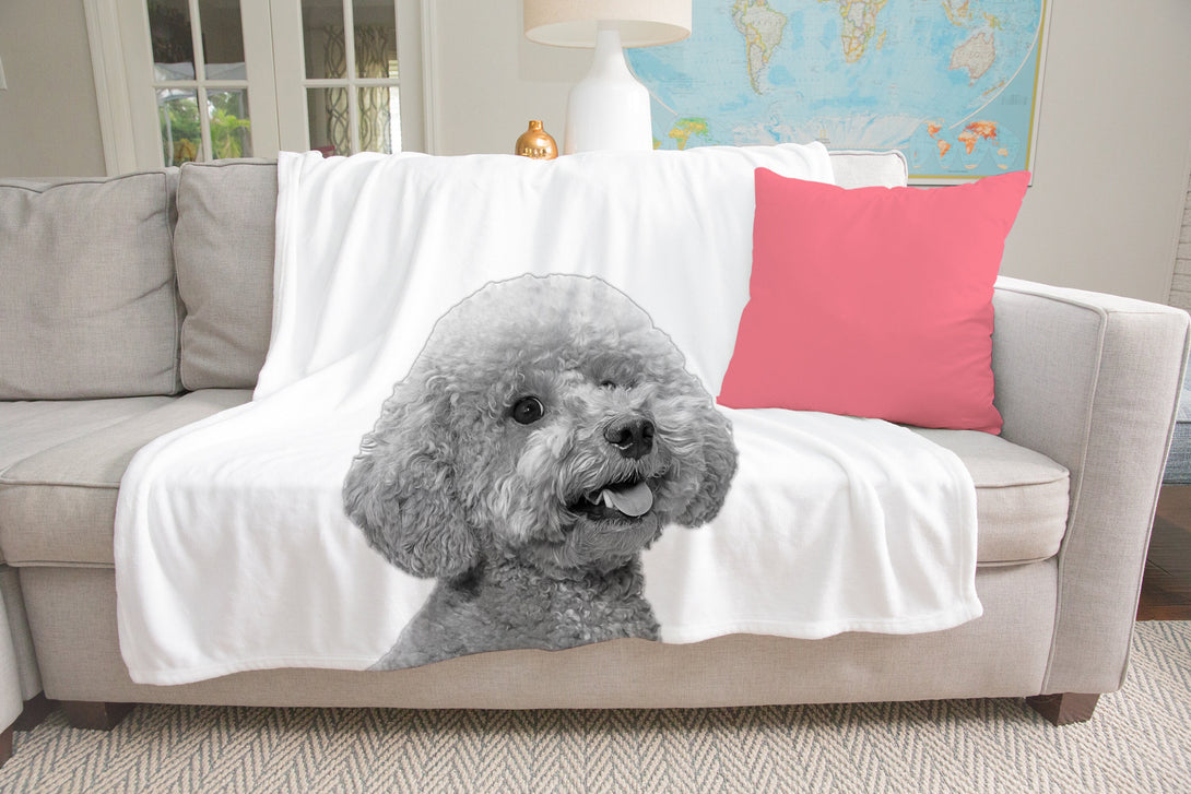 Custom Blanket with Your Pet, Black and White Photo Blanket - Custamazegifts.com 