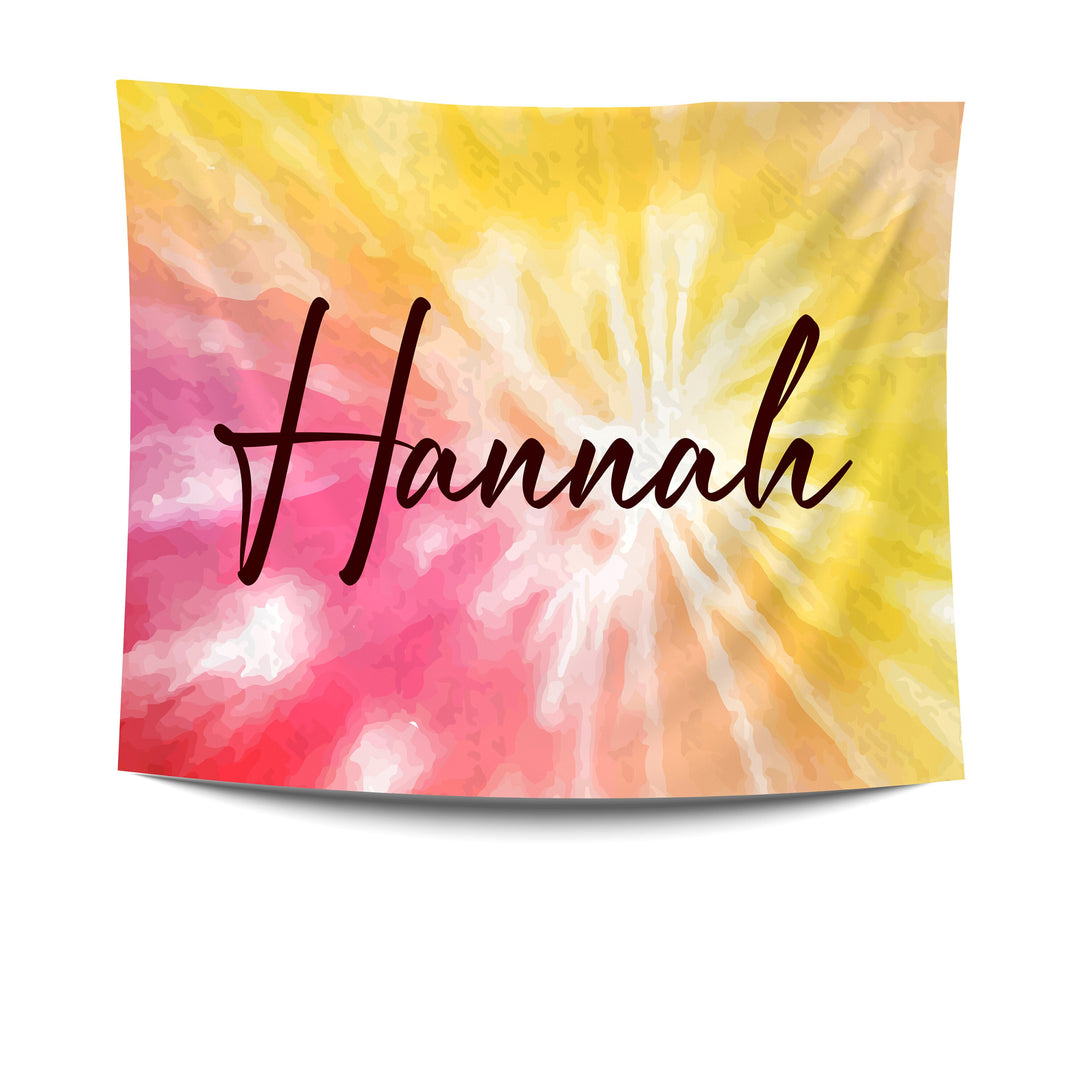 Tie Dye Monogrammed Blanket, Custom Name Blanket - Custamazegifts.com 