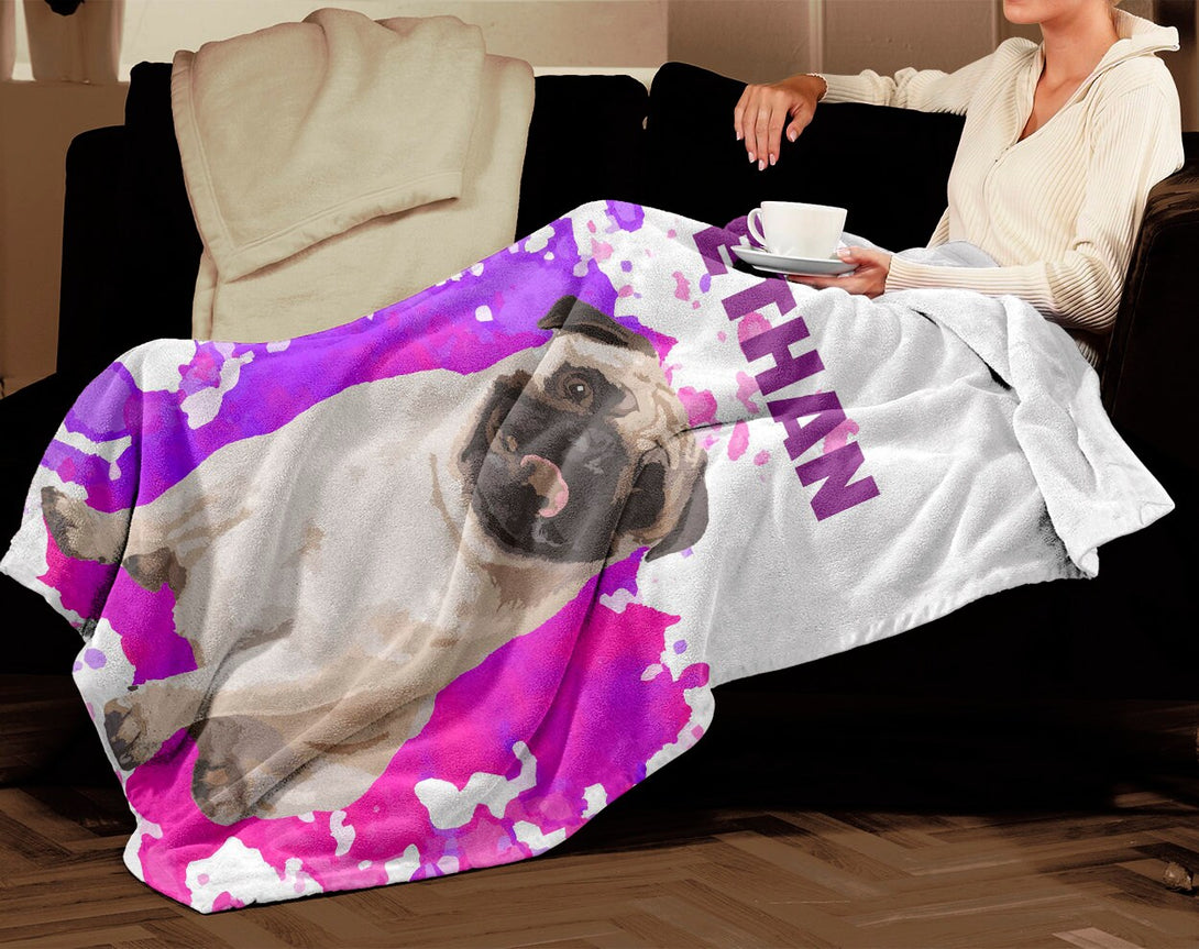 Personalized Photo Blanket with Your Pet, Custom Gift - Custamazegifts.com 