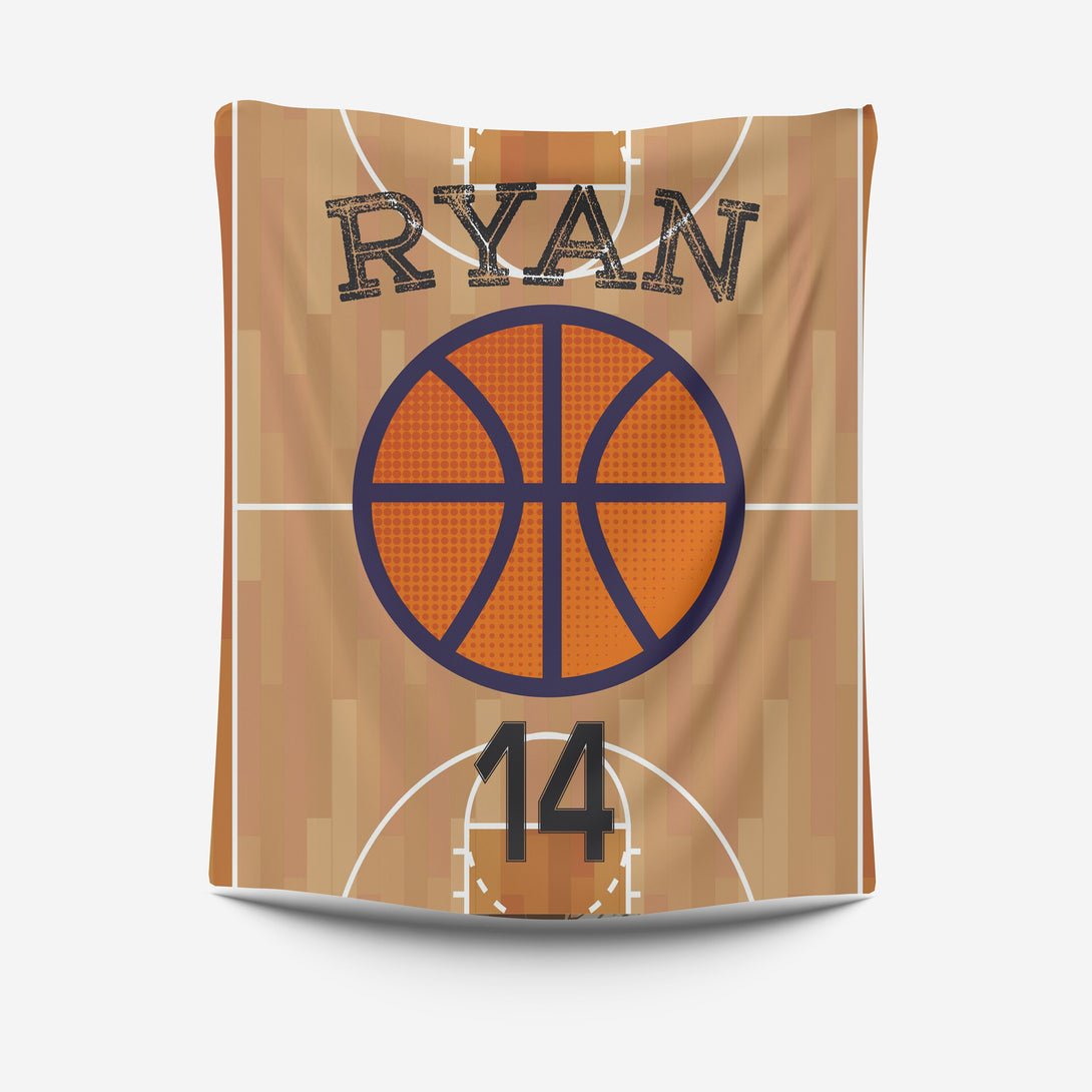 Basketball Custom Blanket, Monogrammed Blanket for Him - Custamazegifts.com 