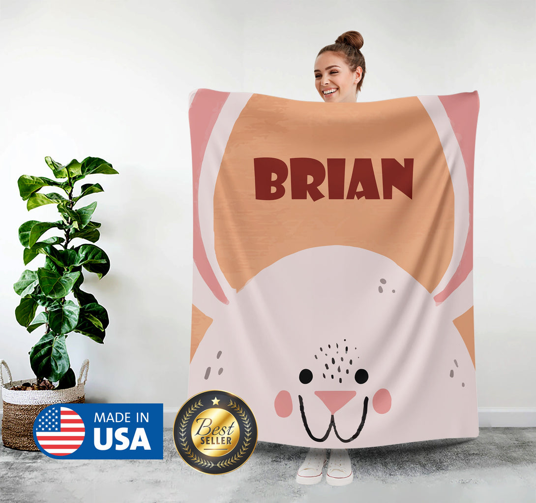 Cute Personalized Animal Blanket, Kids Customized Blanket - Custamazegifts.com 