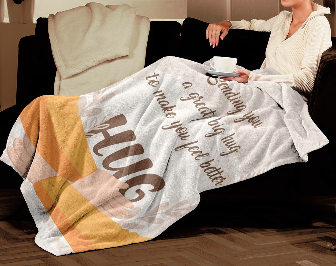 Send a Hug Custom Blanket, Monogrammed Blanket with Your Name - Custamazegifts.com 