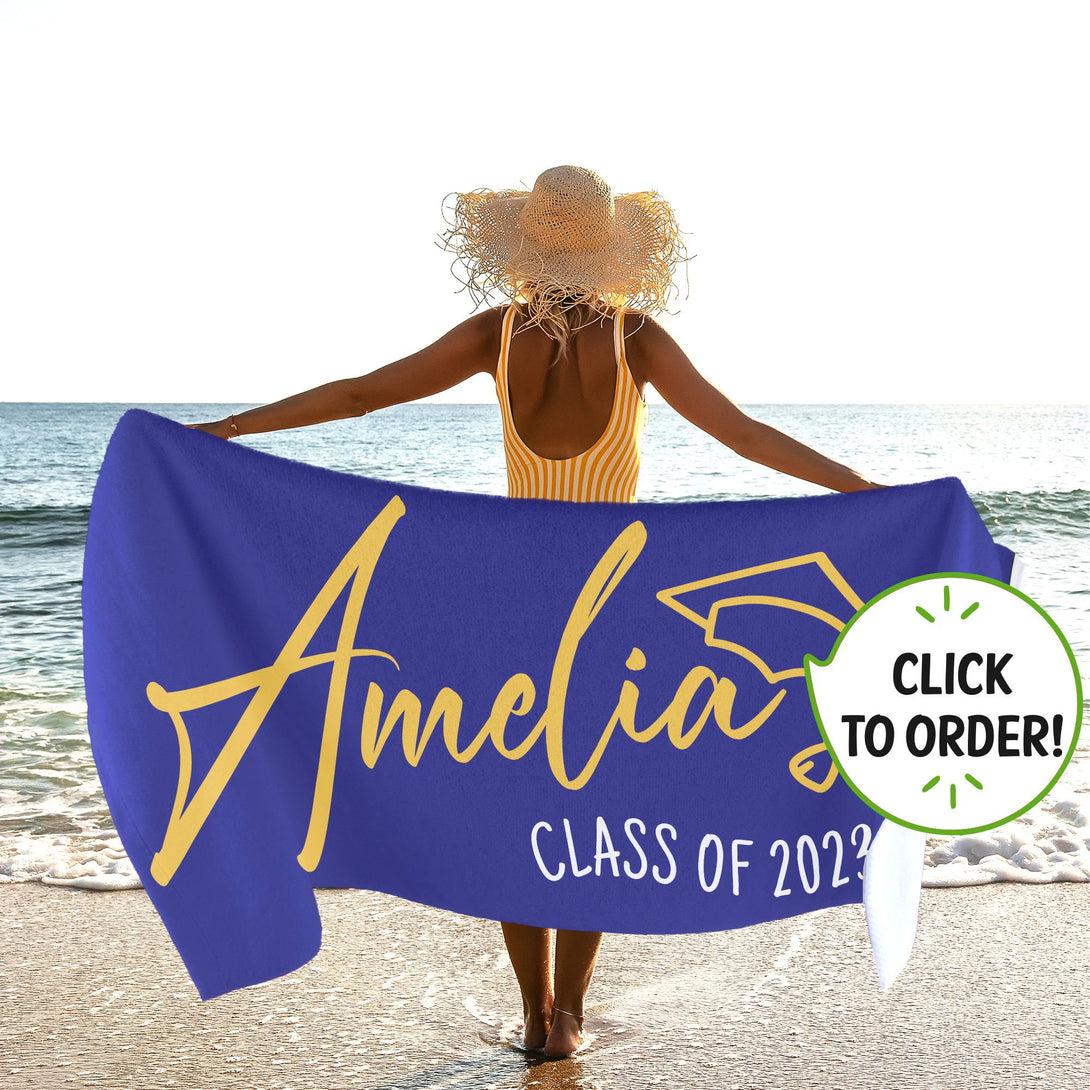 Class of 2025 Beach Towel, Senior Graduation Custom Gifts for Students T48 - Custamazegifts.com 