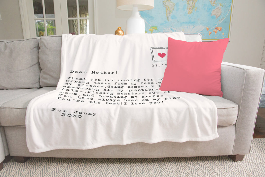 Message to Mom Blanket, Mothers Day Personalized Blanket - Custamazegifts.com 