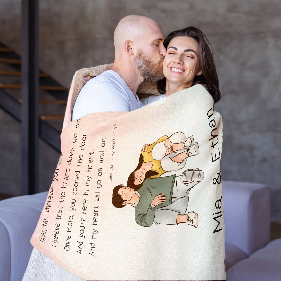 Song Lyric Custom Blanket - Romantic Gifts for Him Her - Custamazegifts.com 