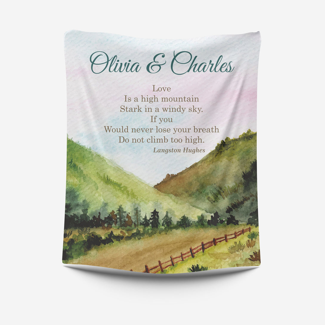 Custom Couple Gift, Poem Blanket for Him Her Nature Print - Custamazegifts.com 