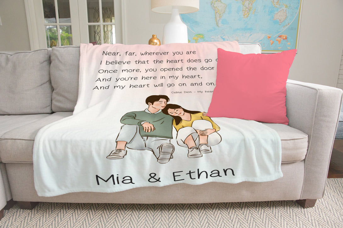 Song Lyric Custom Blanket - Romantic Gifts for Him Her - Custamazegifts.com 