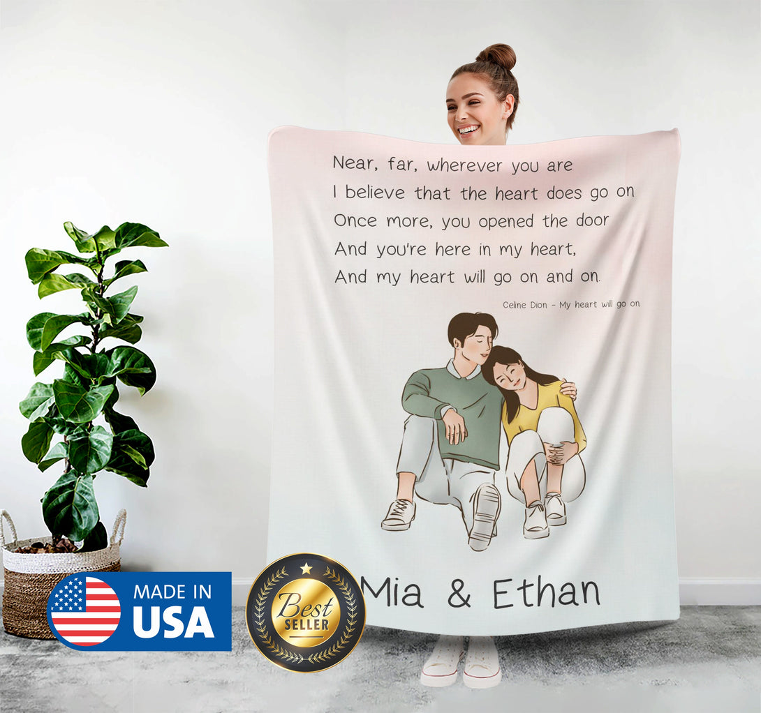 Song Lyric Custom Blanket - Romantic Gifts for Him Her - Custamazegifts.com 