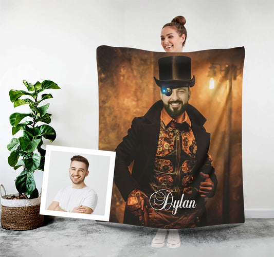 Watchmaker Photo Blanket, Personalized Mens Gift for Him - Custamazegifts.com 