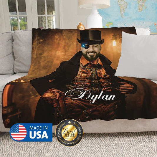 Watchmaker Photo Blanket, Personalized Mens Gift for Him - Custamazegifts.com 