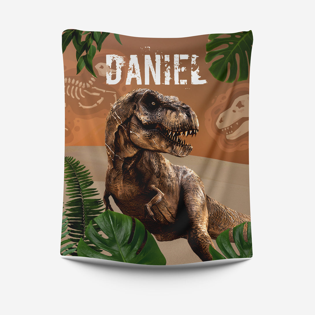 Tyrannosaurus Customized Blanket with Name - Custamazegifts.com 