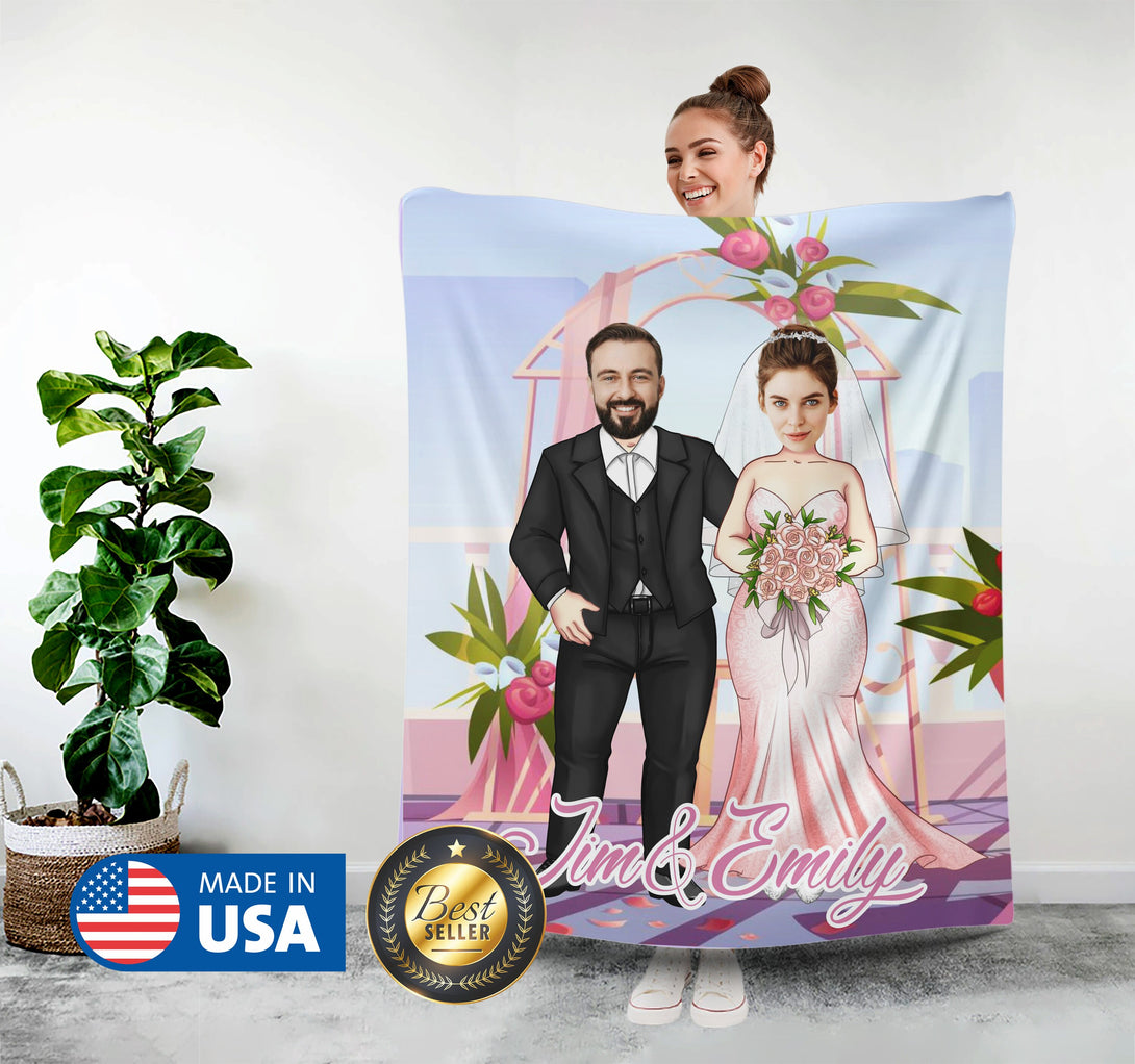 Wedding Photo Blanket, Honeymoon Gift for Couple - Custamazegifts.com 