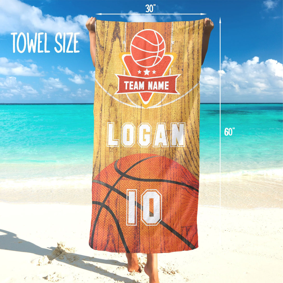 Basketball Team Towel, Personalized Logo Towels, Basketball Team Gift - Custamazegifts.com 