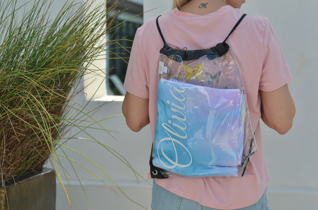 Clear Custom Drawstring Tote Bag for Bachelorette Party Gifts - Custamazegifts.com 