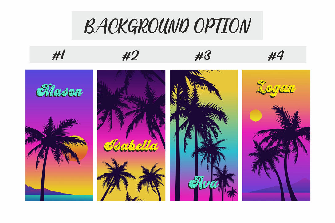 Tropical Print Custom Beach Towel with Palm Trees, Add Your Name Custom Gift T113 - Custamazegifts.com 